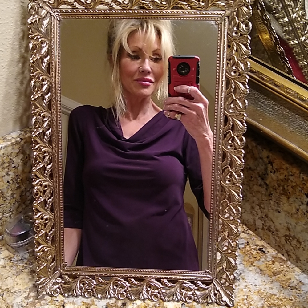 💐💕 beautiful purple size large lace inset shirt - Picture 2 of 5